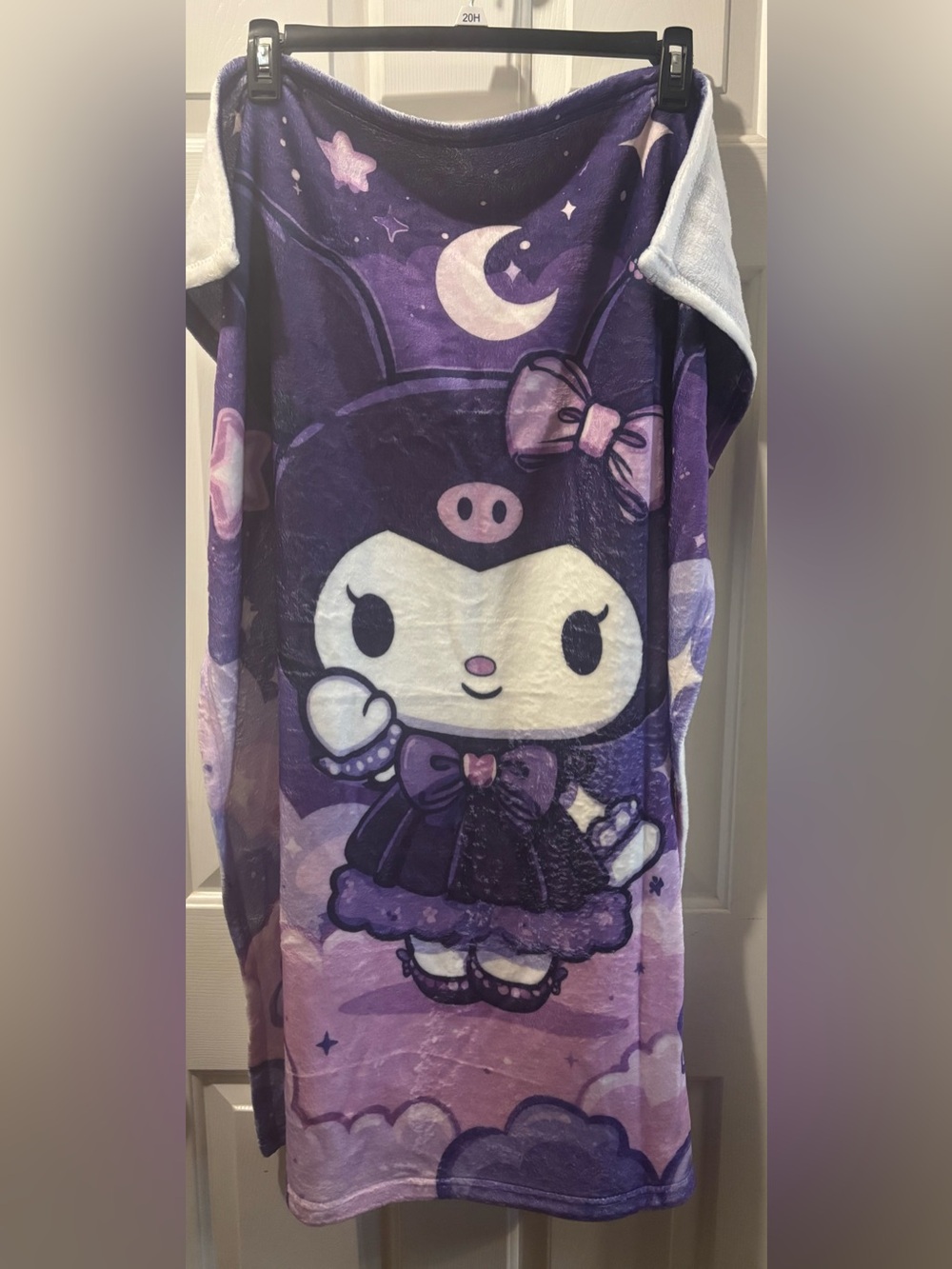 Purple Kuromi Plush Throw Blanket with Cute Printed Design